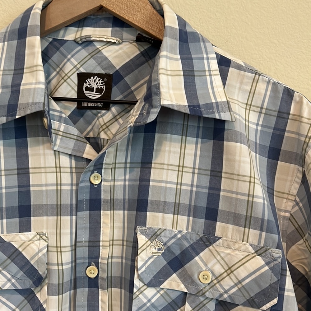 Timberland Plaid Button Down Short Sleeve Shirt